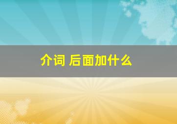 介词 后面加什么